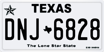 TX license plate DNJ6828