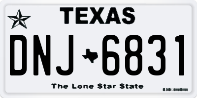 TX license plate DNJ6831