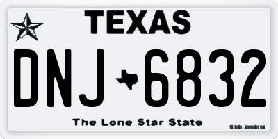 TX license plate DNJ6832