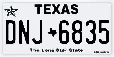 TX license plate DNJ6835