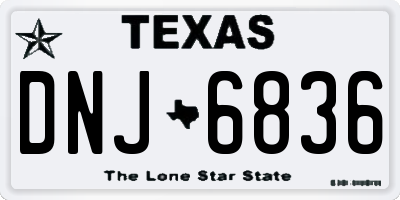 TX license plate DNJ6836