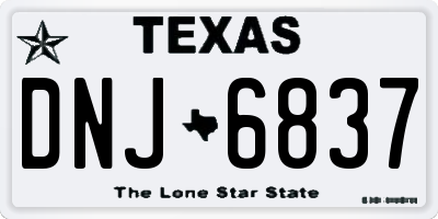 TX license plate DNJ6837