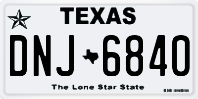 TX license plate DNJ6840