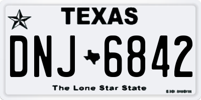 TX license plate DNJ6842