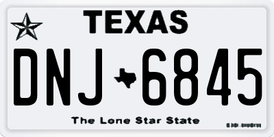 TX license plate DNJ6845