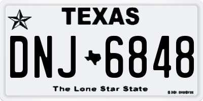 TX license plate DNJ6848