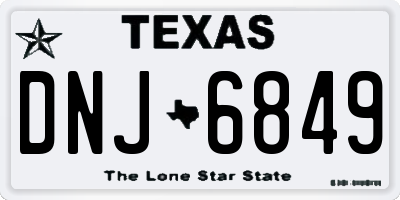 TX license plate DNJ6849