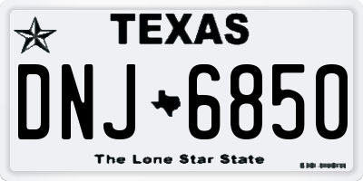 TX license plate DNJ6850