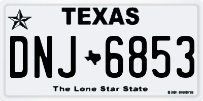 TX license plate DNJ6853