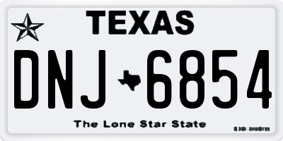 TX license plate DNJ6854