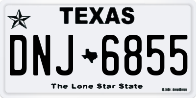 TX license plate DNJ6855
