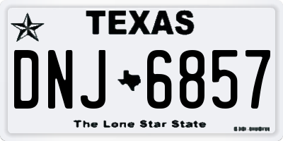 TX license plate DNJ6857