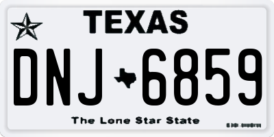 TX license plate DNJ6859