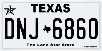 TX license plate DNJ6860
