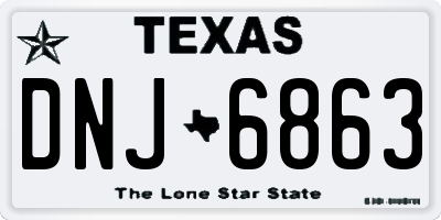 TX license plate DNJ6863