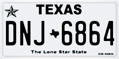 TX license plate DNJ6864