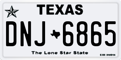 TX license plate DNJ6865