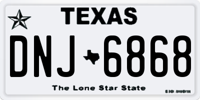 TX license plate DNJ6868