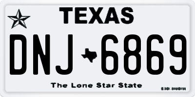 TX license plate DNJ6869