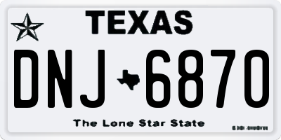TX license plate DNJ6870