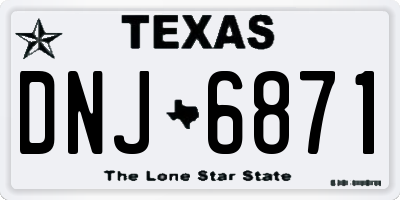 TX license plate DNJ6871