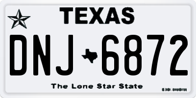 TX license plate DNJ6872