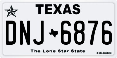 TX license plate DNJ6876