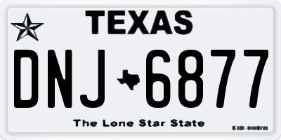 TX license plate DNJ6877