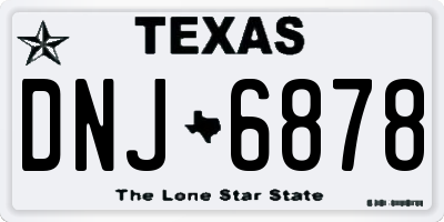 TX license plate DNJ6878