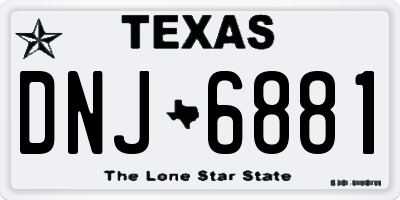 TX license plate DNJ6881