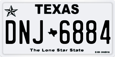 TX license plate DNJ6884