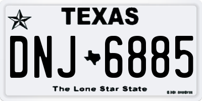 TX license plate DNJ6885