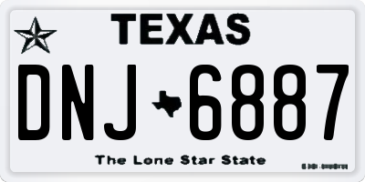 TX license plate DNJ6887