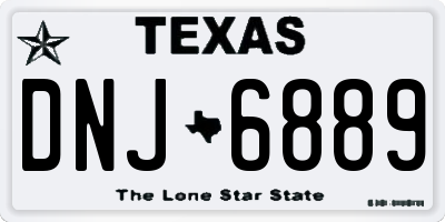 TX license plate DNJ6889
