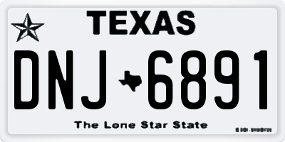 TX license plate DNJ6891