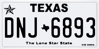 TX license plate DNJ6893