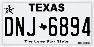 TX license plate DNJ6894