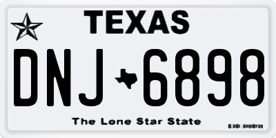TX license plate DNJ6898