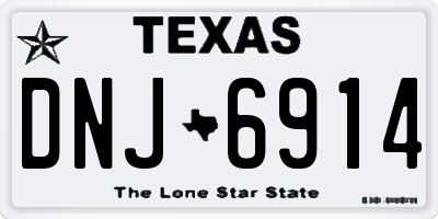TX license plate DNJ6914