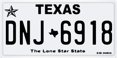 TX license plate DNJ6918