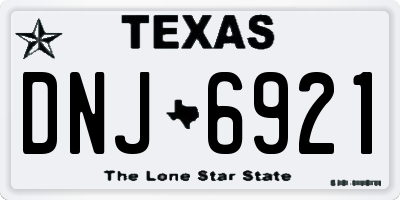 TX license plate DNJ6921