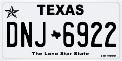 TX license plate DNJ6922