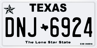 TX license plate DNJ6924