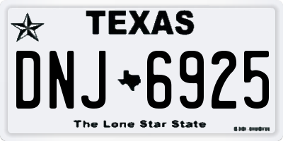 TX license plate DNJ6925