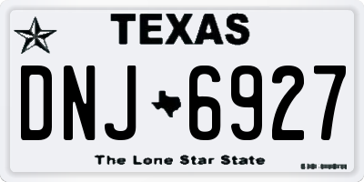 TX license plate DNJ6927