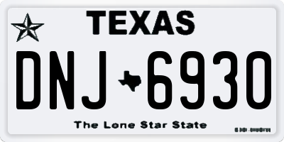 TX license plate DNJ6930
