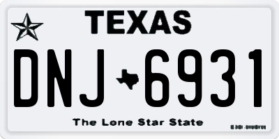 TX license plate DNJ6931