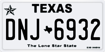 TX license plate DNJ6932