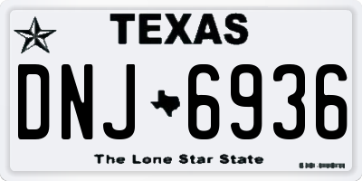 TX license plate DNJ6936