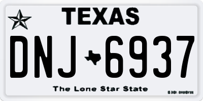 TX license plate DNJ6937